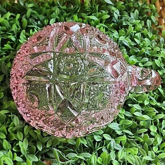 Vintage Imperial Pink Nappy Dish With Hobstar Pattern - Picture 3 of 13
